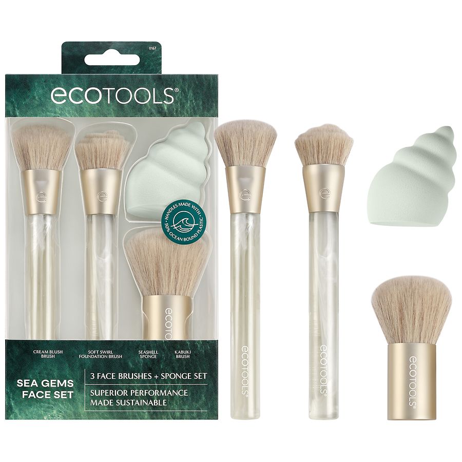 EcoTools Sea Gems Face Makeup Brush & Sponge Set | Walgreens
