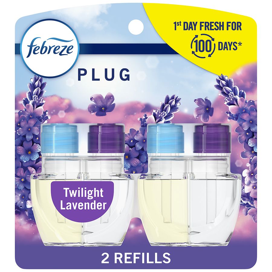 Febreze Plug In Air Freshener, Odor-Fighting Scented Oil Refill Twilight Lavender