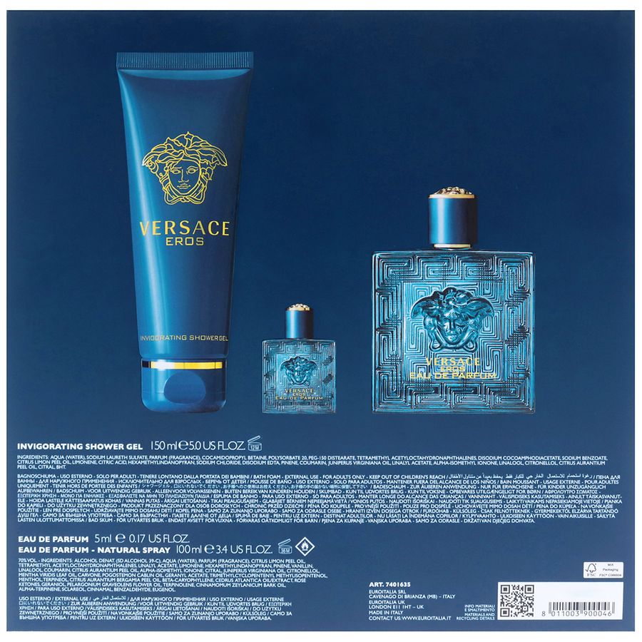 Gianni Versace Eros Eau De Parfum Gift Set | Walgreens