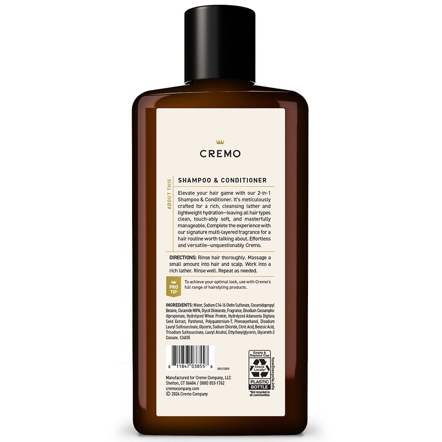 Cremo 2-In-1 Shampoo & Conditioner Italian Bergamot | Walgreens