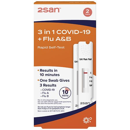 2SAN 3 in 1 Covid-19 + Flu A & B Rapid Self-Test