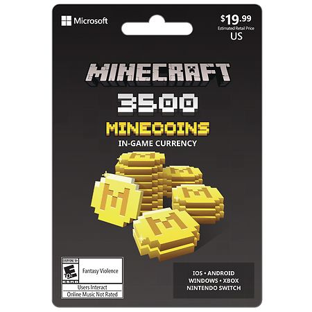 Microsoft Minecraft Gift Card, 3500 Mine-Coins (In-Game Currency)