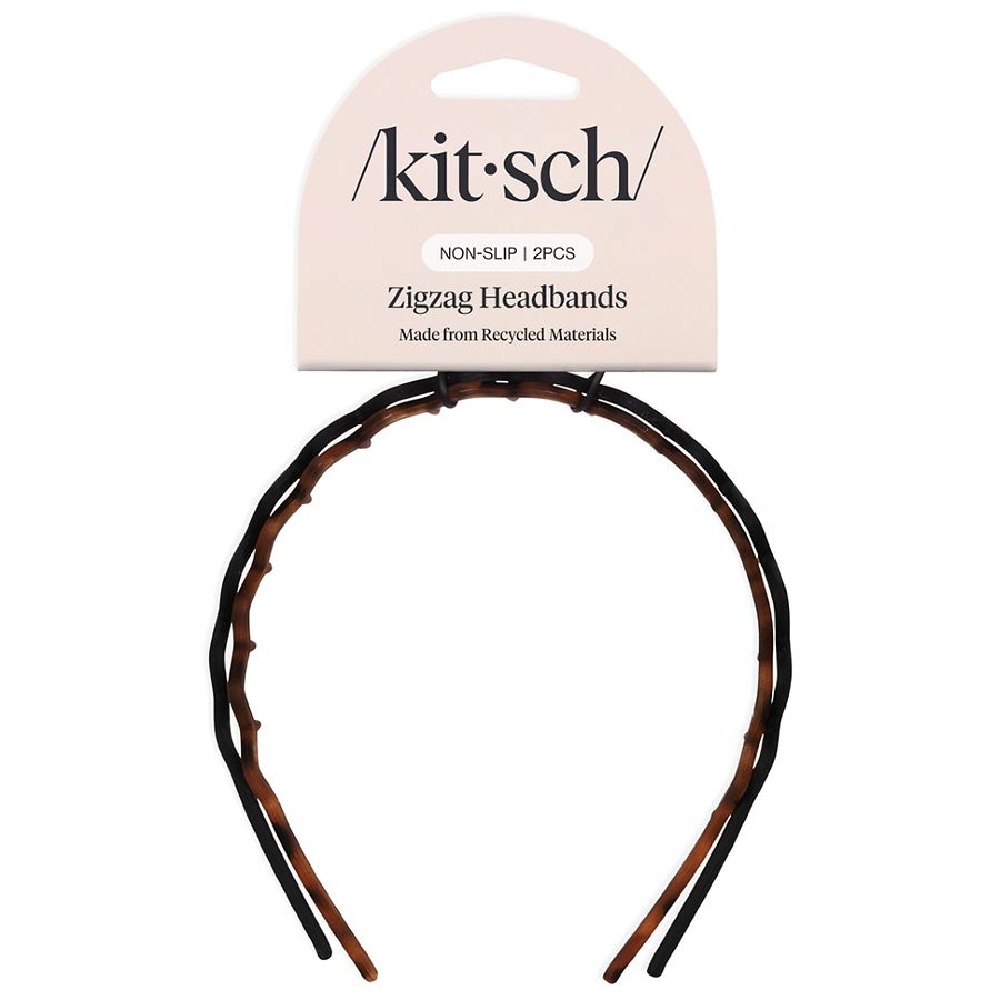 KITSCH Zig Zag Headband Black & Tortoise