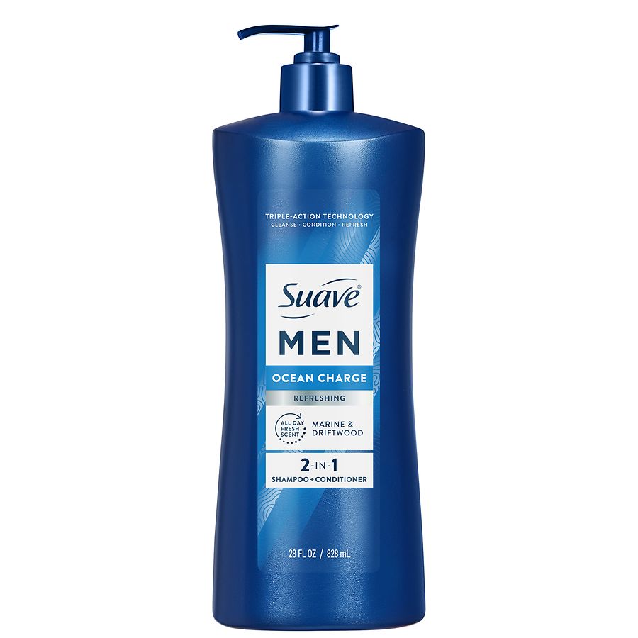 Suave Men 2-in-1 Refreshing Shampoo & Conditioner Ocean Charge, Marine & Driftwood