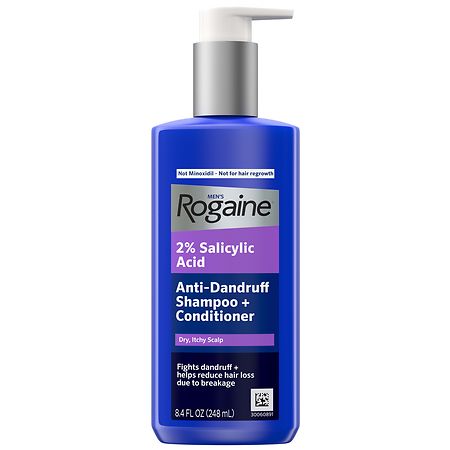 Men's Rogaine Anti-Dandruff Shampoo + Conditioner with 2% Salicylic Acid for Dry, Itchy Scalp