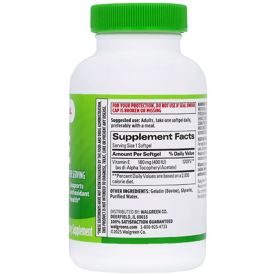 【イノシン】UNITEDARROWS greenlabelrelaxing Walgreens E 180 mg (400 IU) Softgels | Walgreens