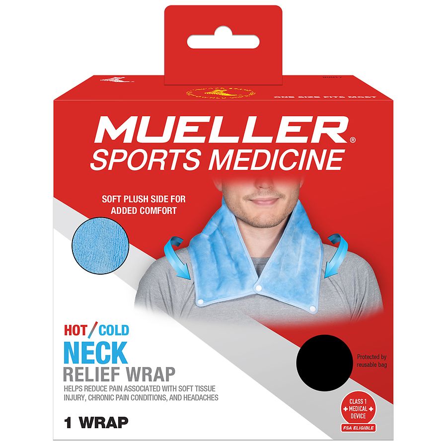 Mueller Sports Medicine Hot/Cold Neck Relief Wrap One Size Fits Most Blue