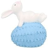 Festive Voice Laying Bunny Decor Blue