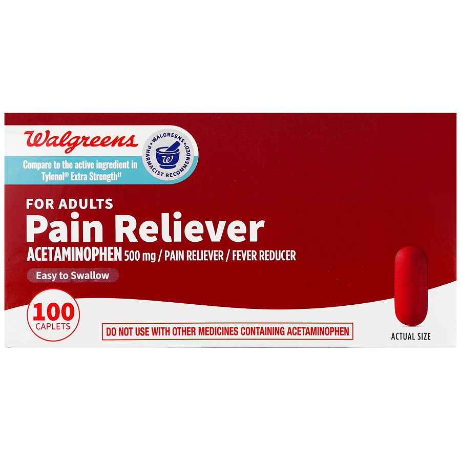 Walgreens Pain Reliever Acetaminophen 500 mg Caplets