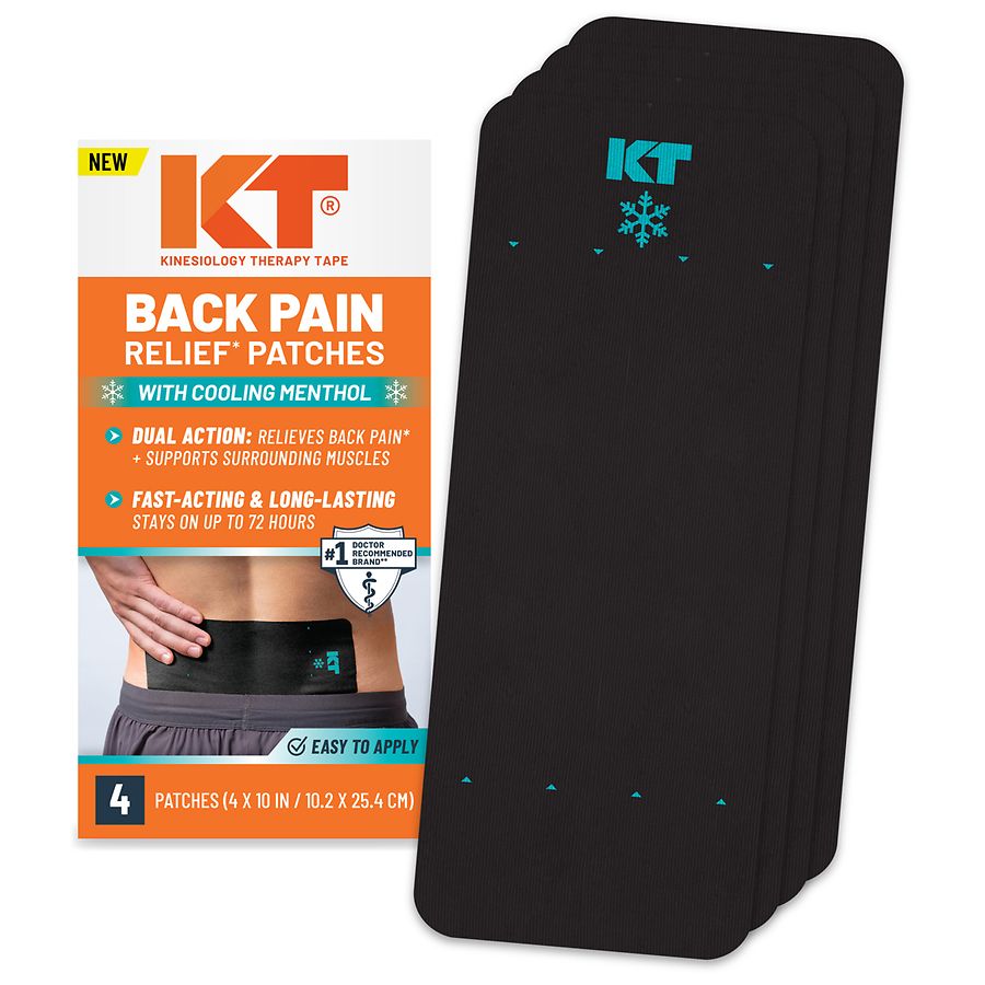 KT Tape Back Pain Relief Patches, Menthol Infused Kinesiology Tape Extra Large 4" x 10"