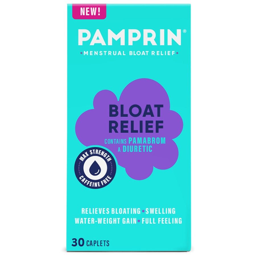 Pamprin Menstrual Bloat Relief Caplets, Max Strength, Caffeine Free