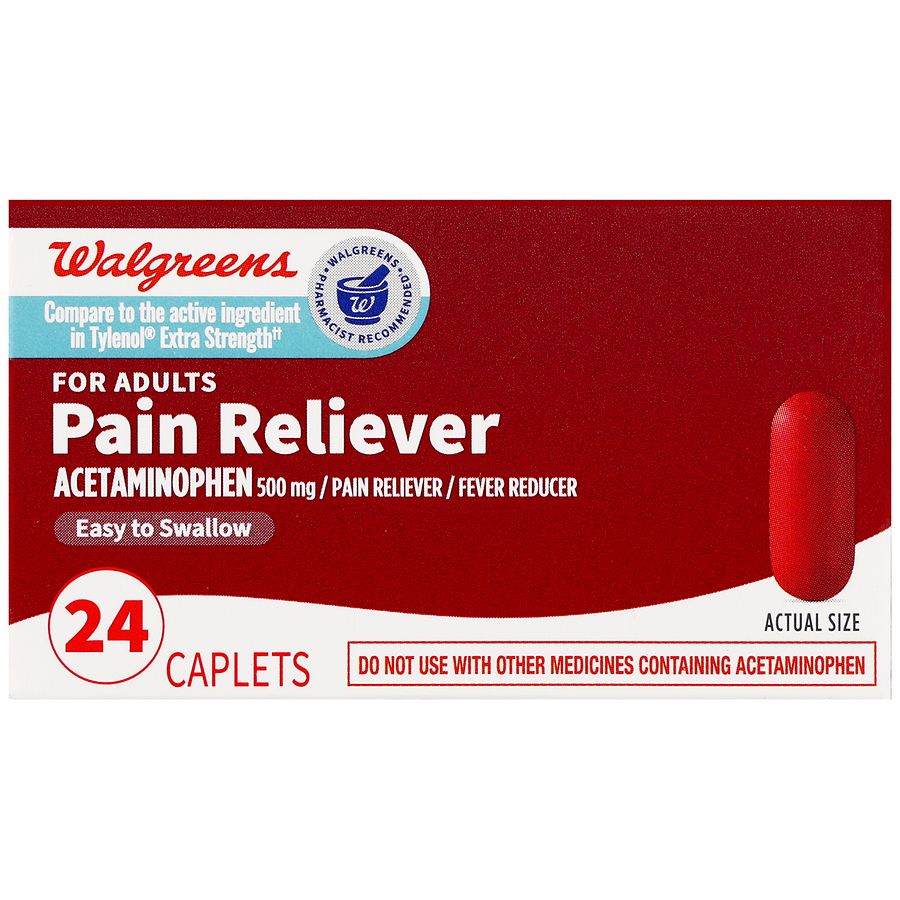 Walgreens Pain Reliever Acetaminophen 500 mg Caplets