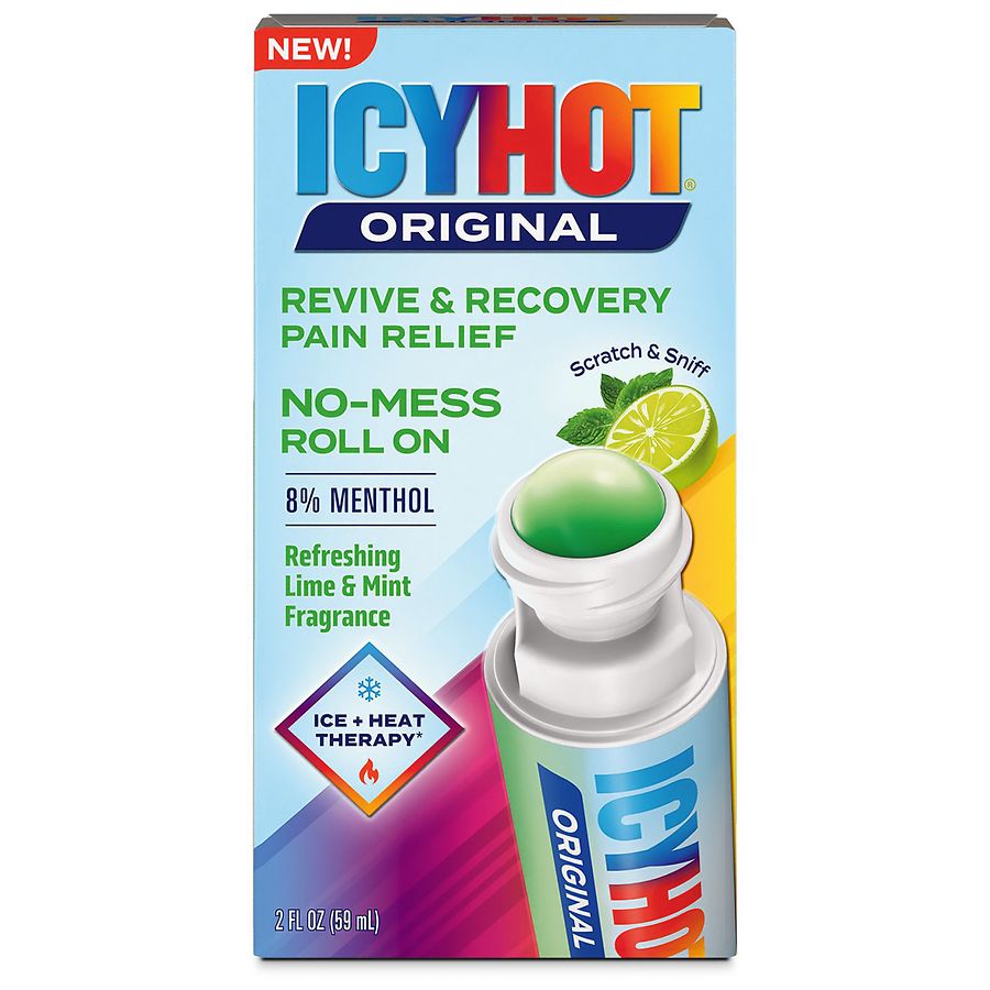 Icy Hot Revive & Recovery Pain Relief No-Mess Roll-On Lime Mint