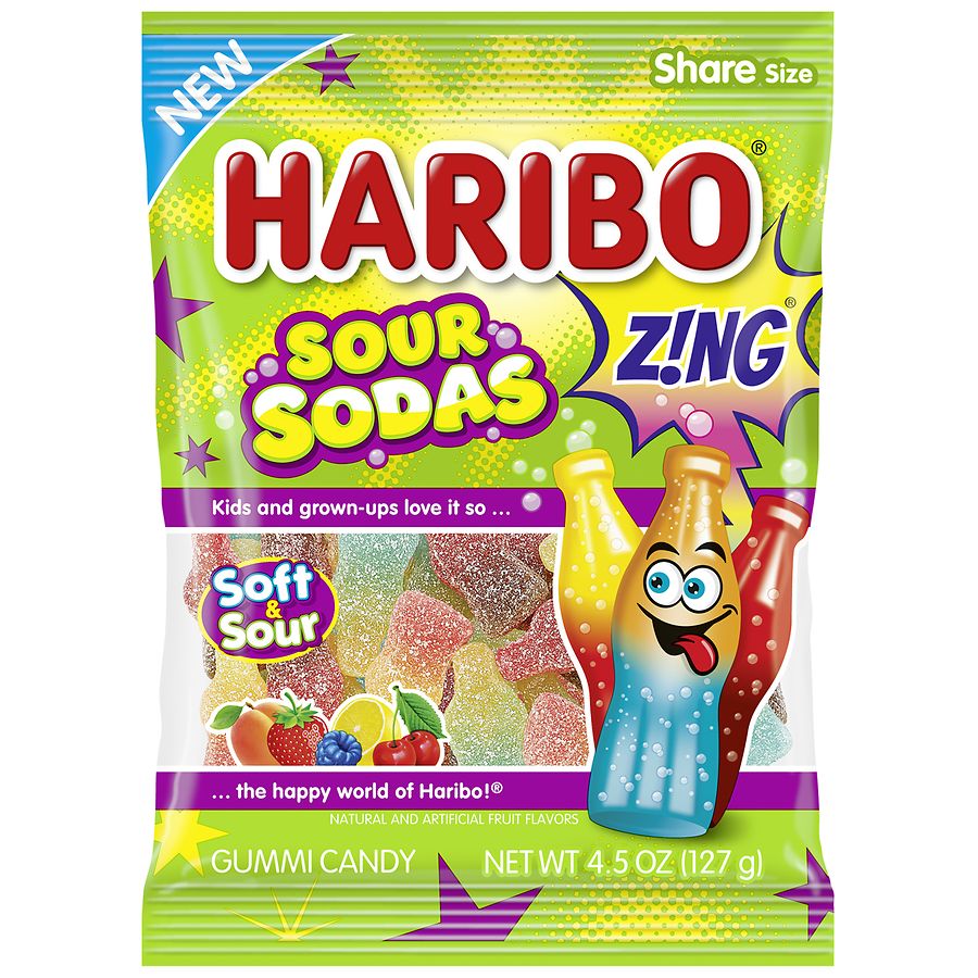 Haribo Gummi Candy Sour Sodas