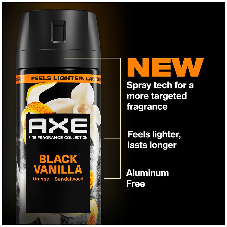 axe tobacco vanille Fine Fragrance Collection Deodorant Stick Black Vanilla with Orange + Sandalwood resolute aroma lures with a tobacco trail Is the new Black Vanilla