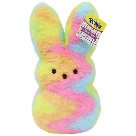 Peeps Fuzzy Bunny Plush 12-Inch Rainbow