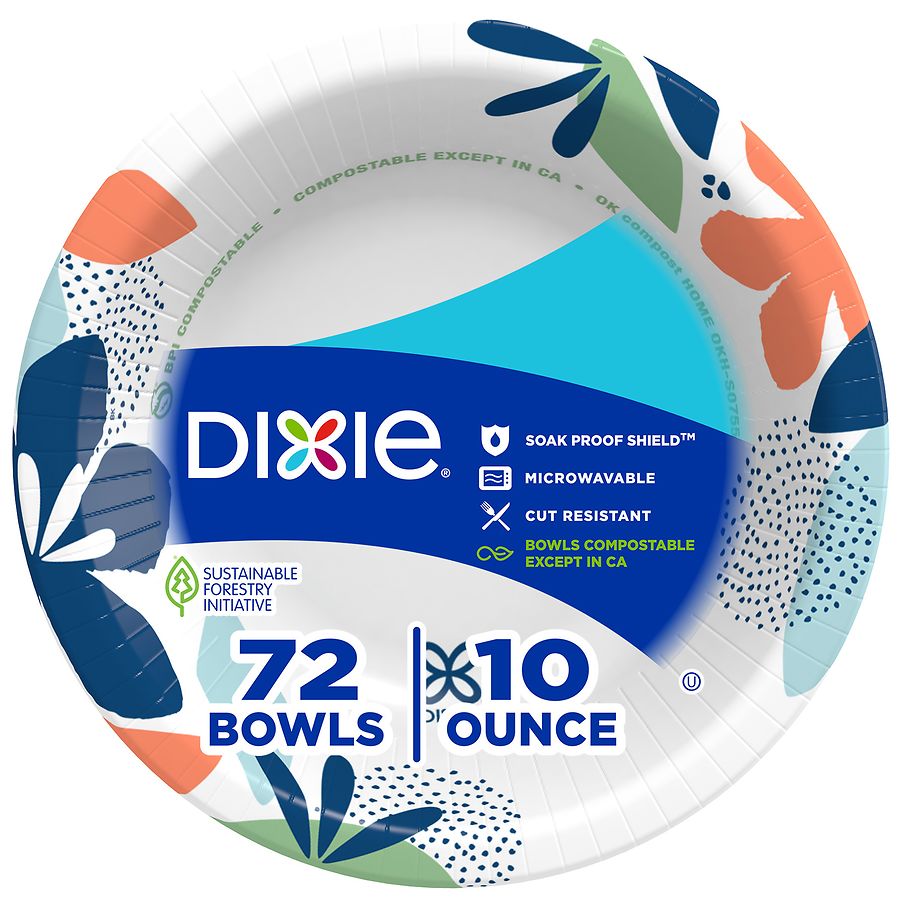 Dixie Printed Paper Bowls 10 Ounce