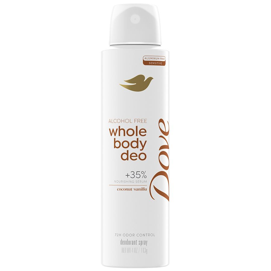 Dove Whole Body Deo Alcohol Free Deodorant Spray for Women Coconut Vanilla