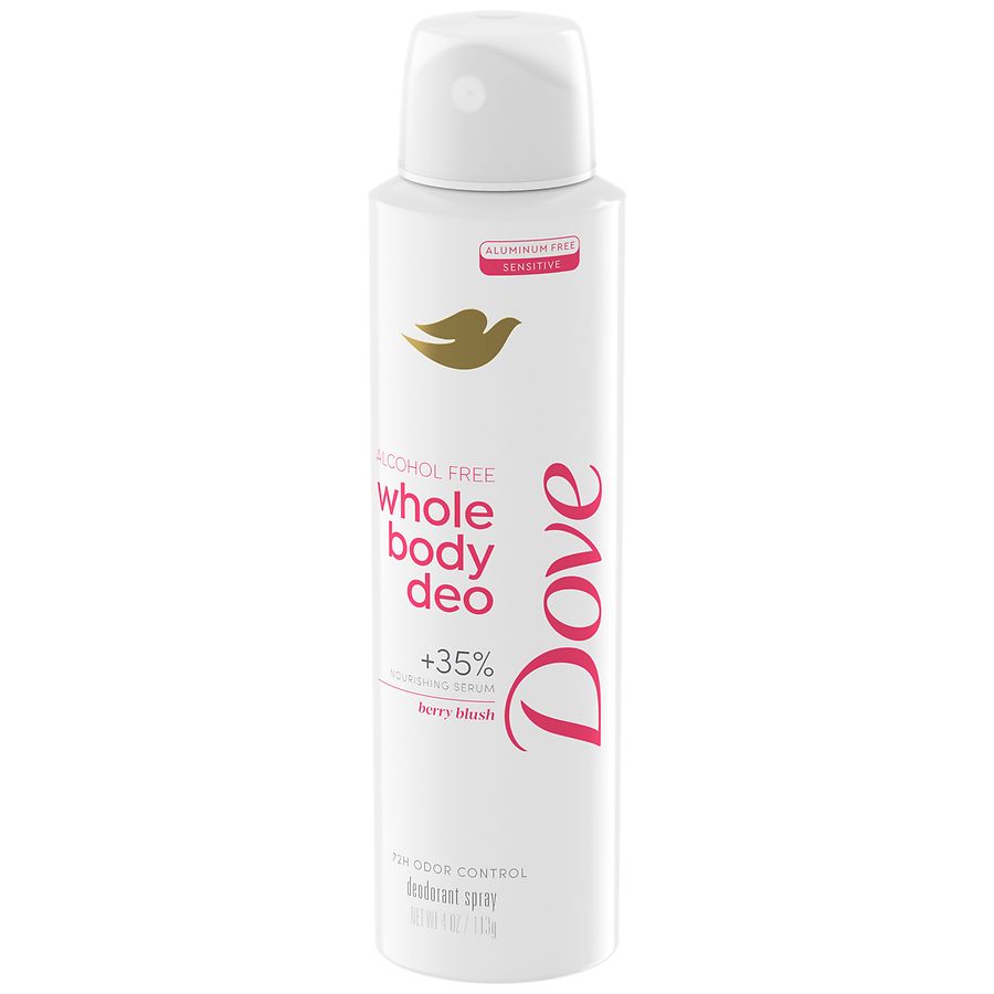 Dove Whole Body Deo Alcohol Free Deodorant Spray For Women Berry Blush