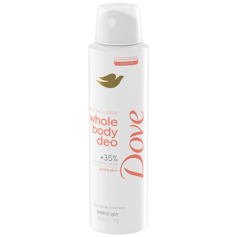 Dove Whole Body Deo Alcohol Free Deodorant Spray For Women Peach Glow