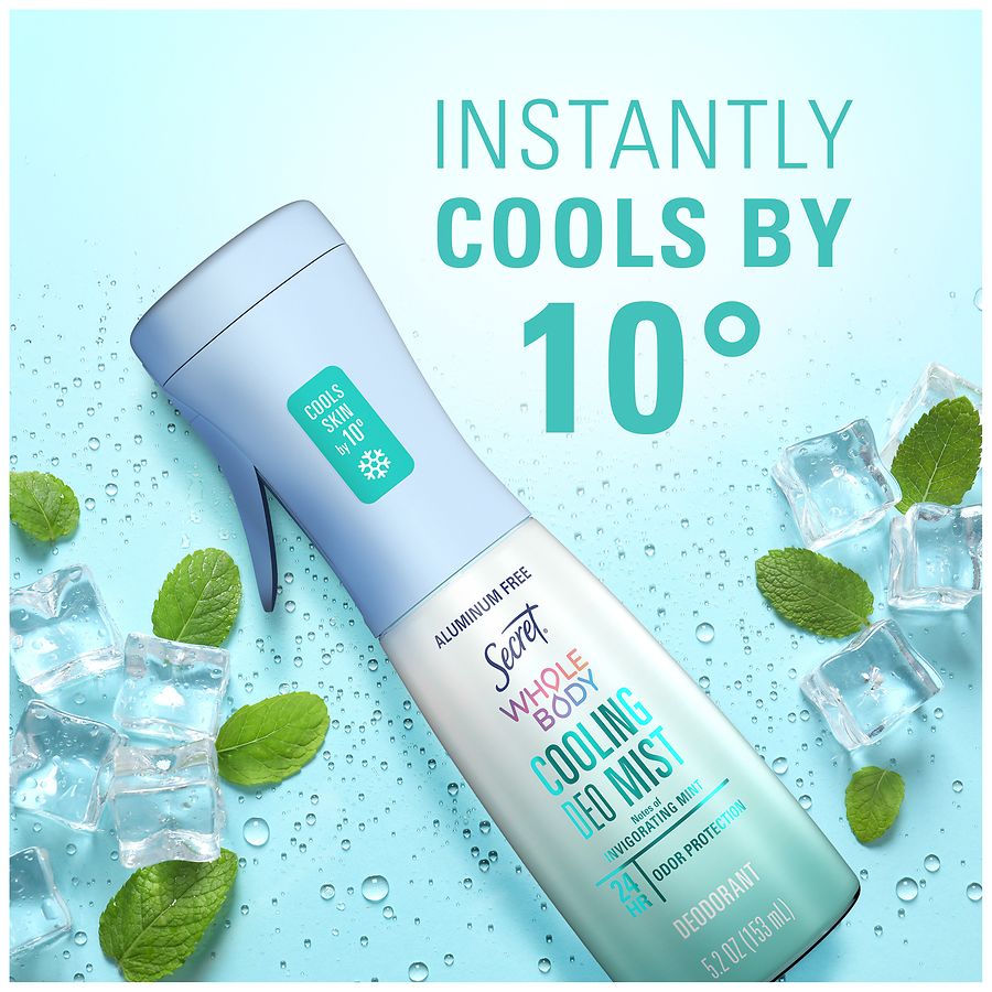 Secret Whole Body Cooling Deodorant Mist, Aluminum Free