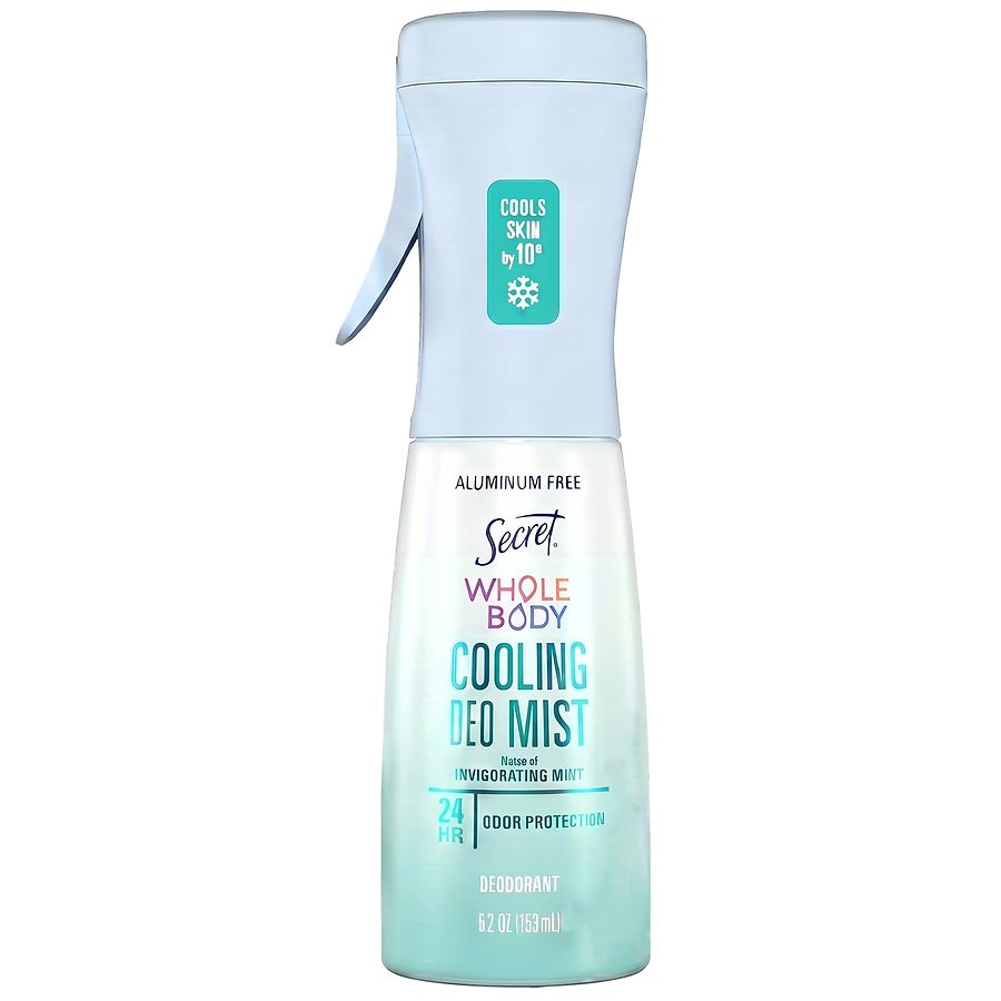 Secret Whole Body Cooling Deodorant Mist, Aluminum Free Invigorating Mint