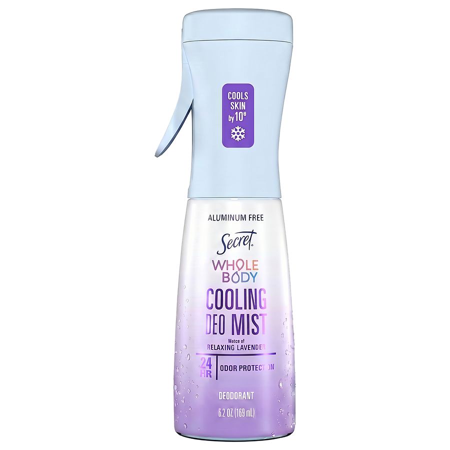 Secret Whole Body Cooling Deodorant Mist, Aluminum Free Relaxing Lavender