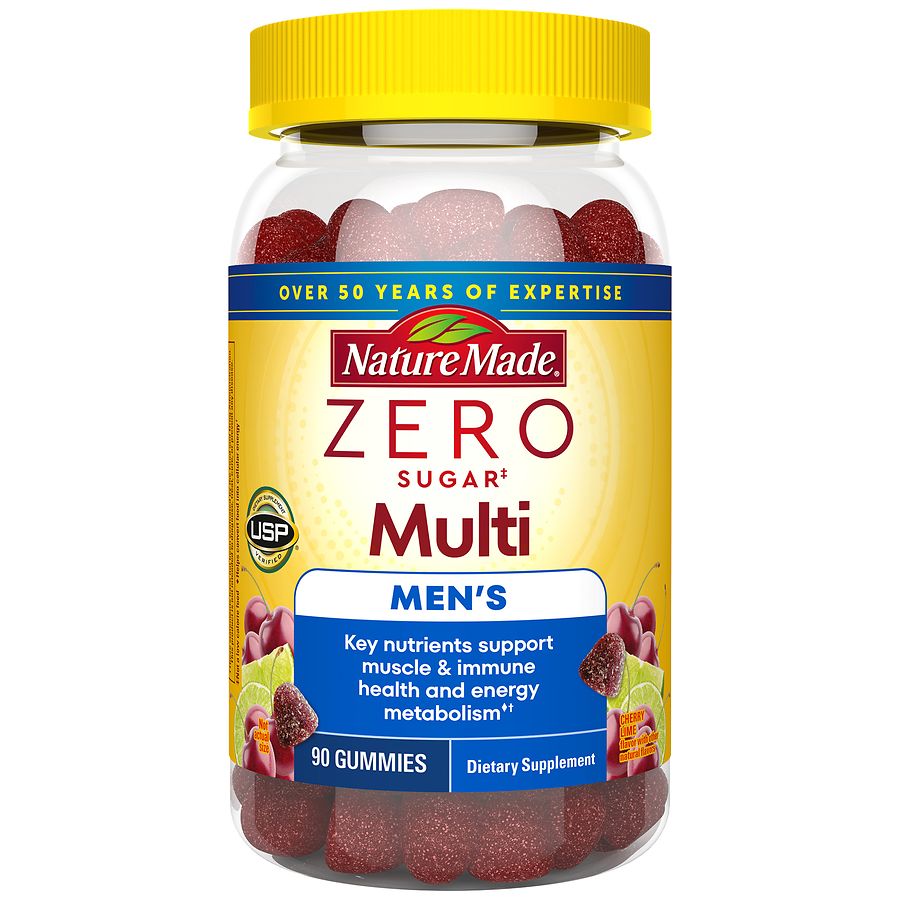 Nature Made Zero Sugar Multi Men's Gummies Cherry Lime | Walgreens