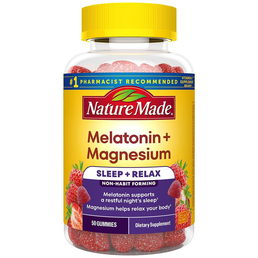 Nature Made Melatonin + Magnesium Strawberry 50 Ct