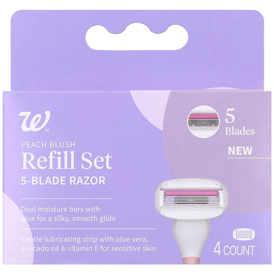 Walgreens 5-Blade Razor Refill Set Peach Blush