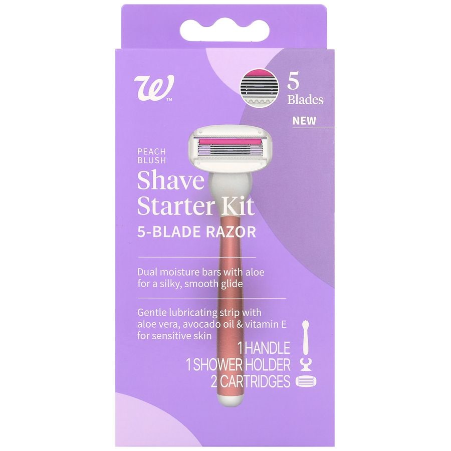Walgreens 5-Blade Razor Shave Starter Kit Peach Blush
