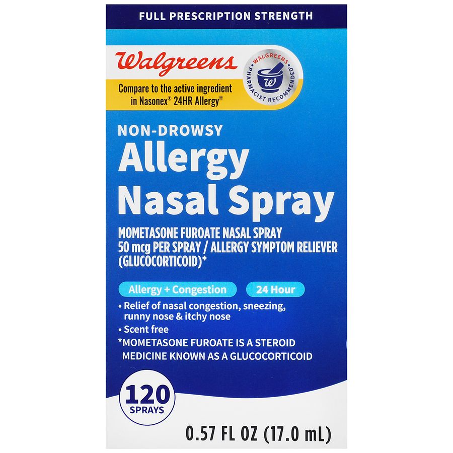 Walgreens 24 Hour Mometasone Furoate 50 mcg Allergy Nasal Spray