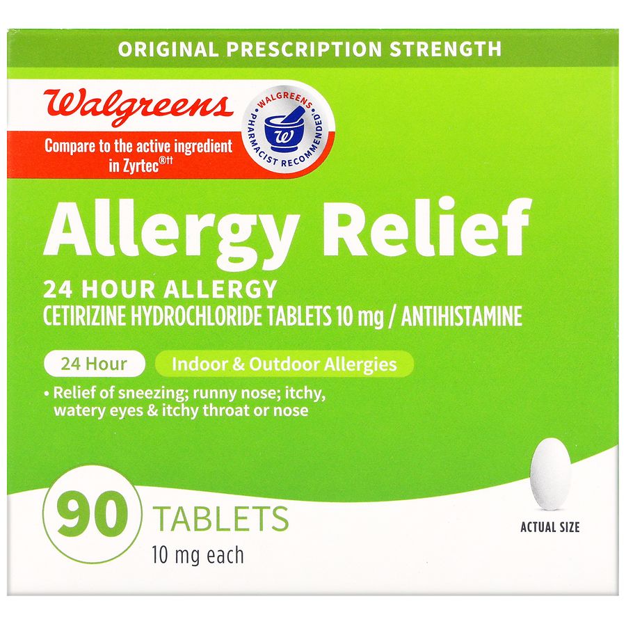 Walgreens 24 Hour Allergy Relief Cetirizine Hydrochloride 10 mg Tablets