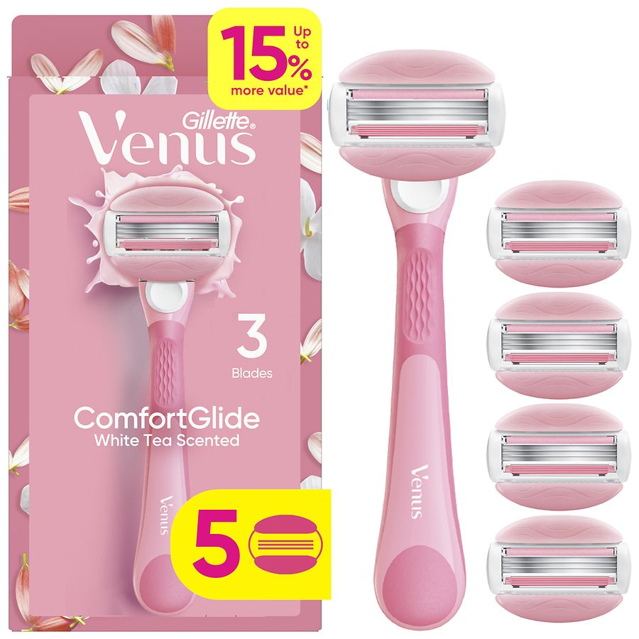 Gillette Venus Comfortglide Women's Razor, Blade Refills White Tea