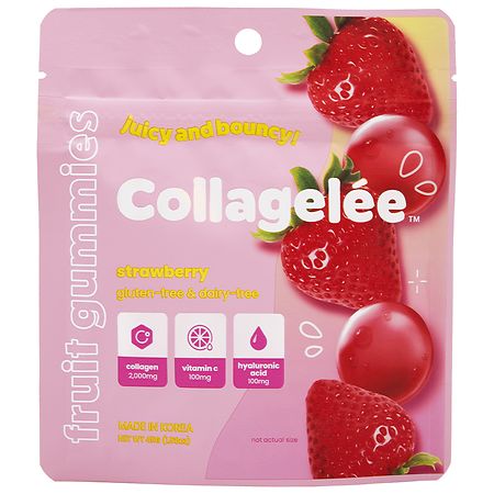 Collagelee Juicy and Bouncy Collagen Fruit Gummies, Strawberry