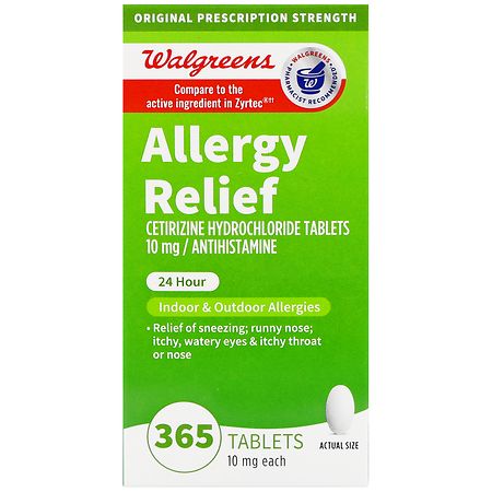 Walgreens 24 Hour Allergy Relief Cetirizine Hydrochloride 10 mg Tablets
