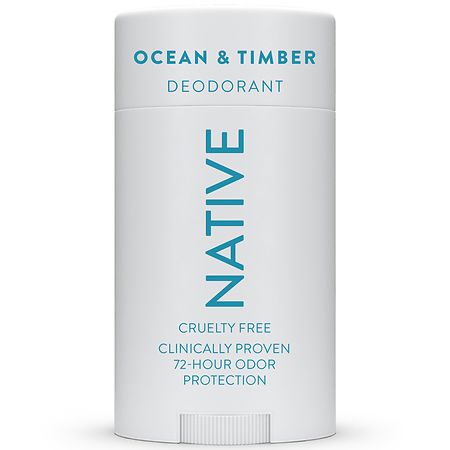 Native Aluminum Free 72 Hour Deodorant Stick Ocean  Timber  31 oz