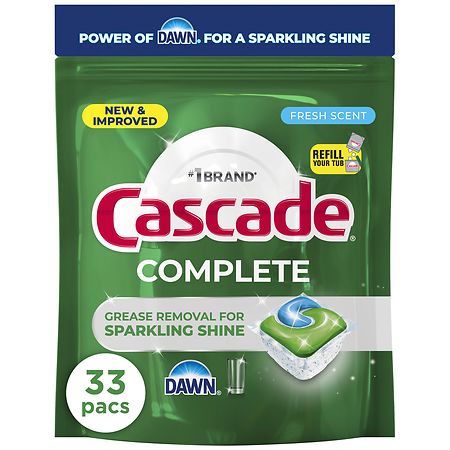 Cascade Complete Action Pacs Dishwasher Detergent Fresh 330 ea Cascade Complete Action Pacs Dishwasher Detergent Fresh 330 ea
