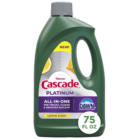 Cascade Platinum Complete Dishwashing Liquid Gel Lemon 750 fl oz Cascade Platinum Complete Dishwashing Liquid Gel Lemon 750 fl oz
