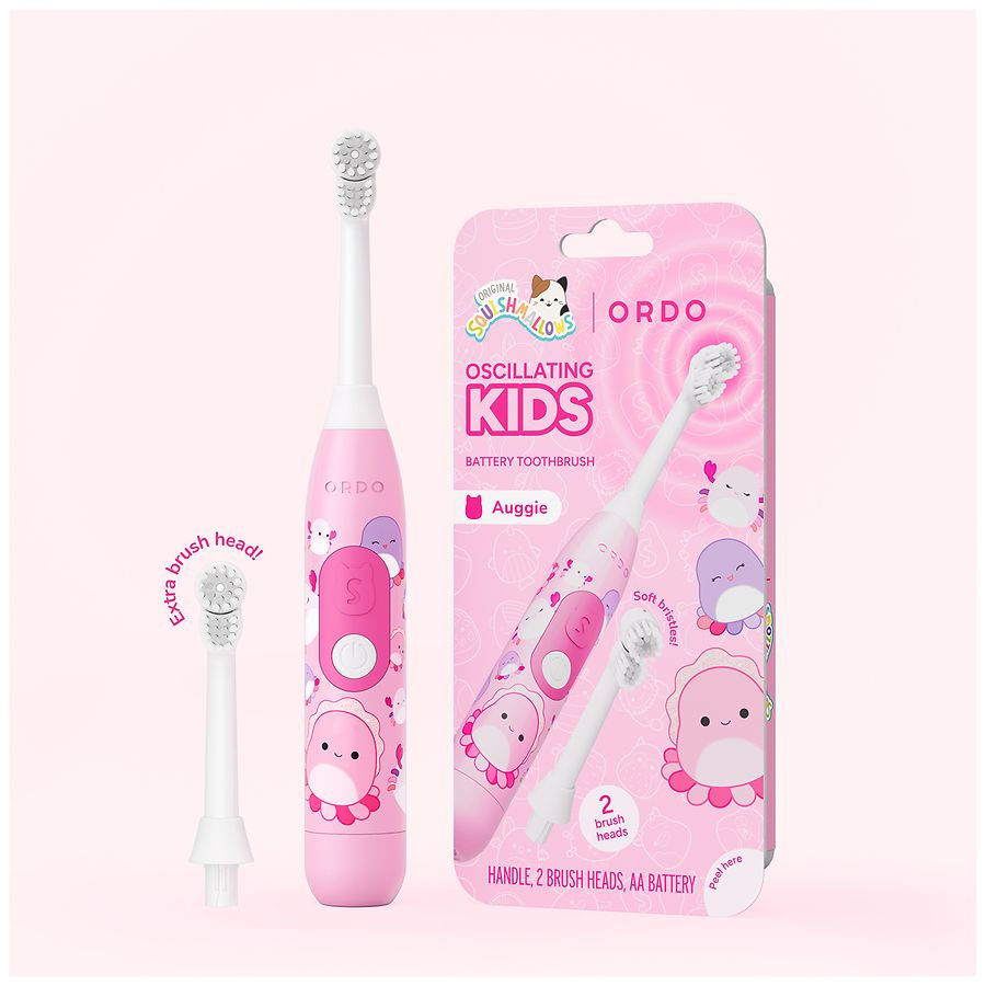 Ordo Oscillating Kid's Battery Toothbrush - Squishmallows Auggie
