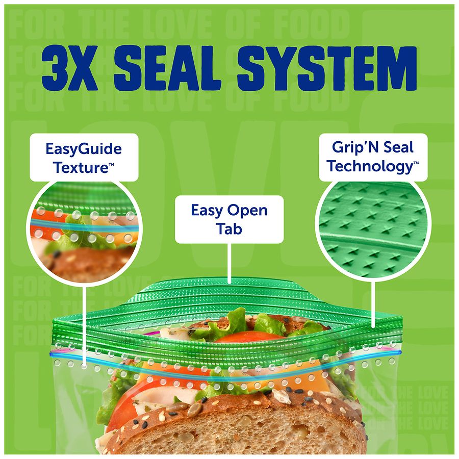 Ziploc EasyGuide Grip 'n Seal Bags Sandwich | Walgreens