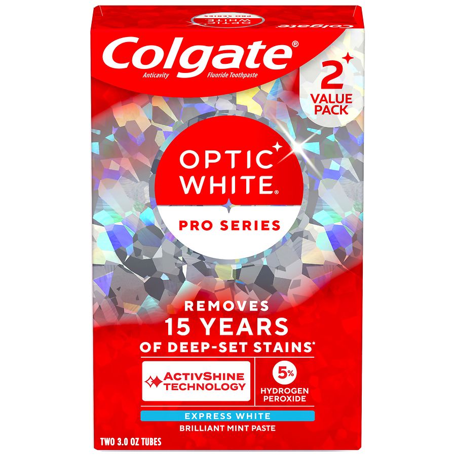 Colgate Optic White Pro Series Express White Toothpaste Double Pack Brilliant Mint