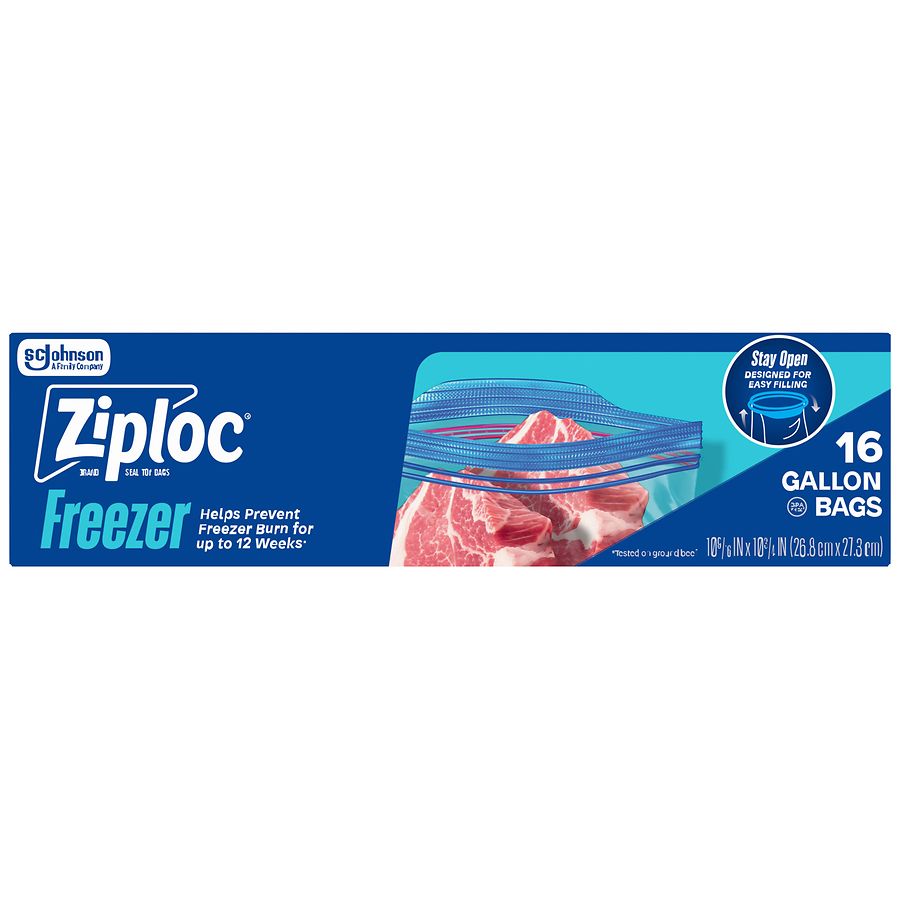 Ziploc Freezer Bags Stay Open Design Gallon