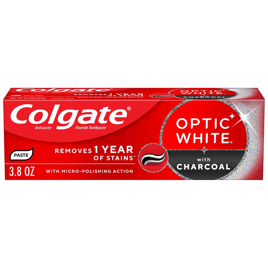 Colgate Optic White Charcoal Teeth Whitening Toothpaste Mint