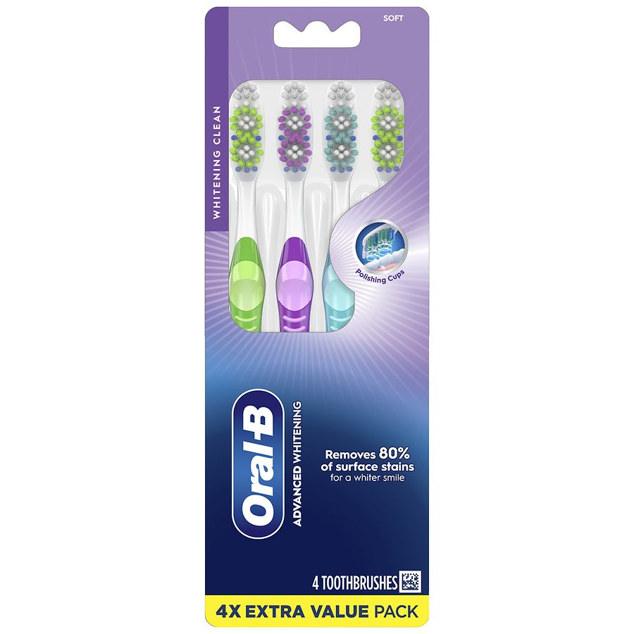 Oral-B Advanced Whitening Manual Toothbrushes, Soft