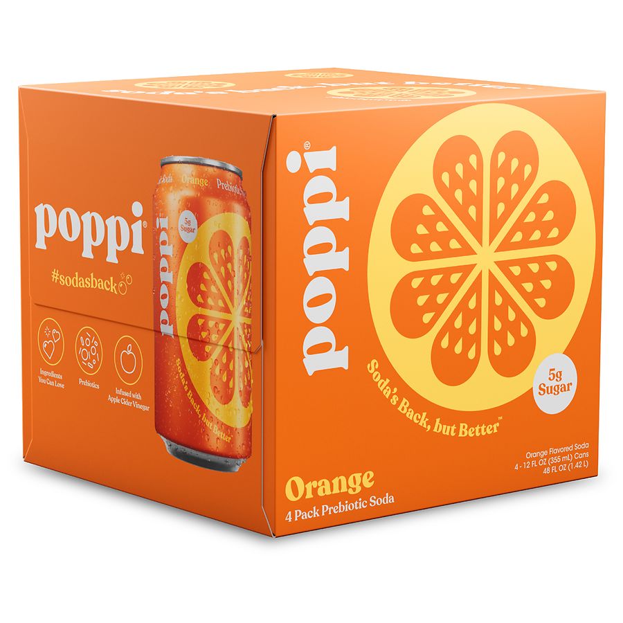 Poppi Prebiotic Soda Cans Orange | Walgreens