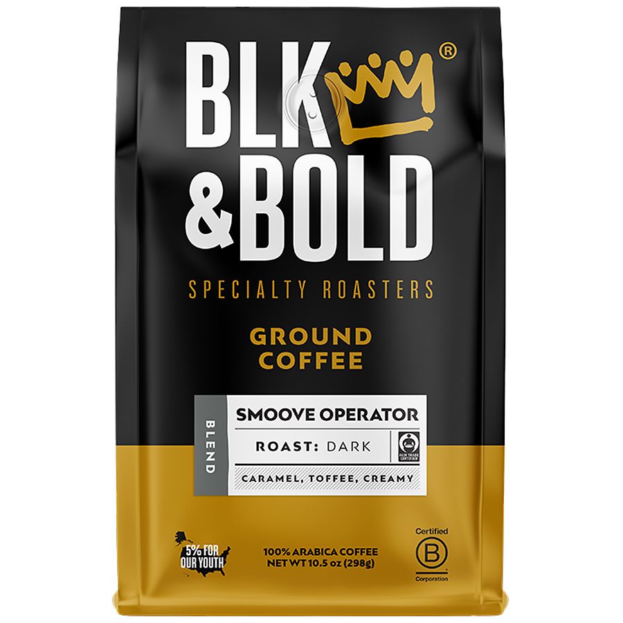BLK & Bold Dark Roast Ground Coffee Smoove Operator