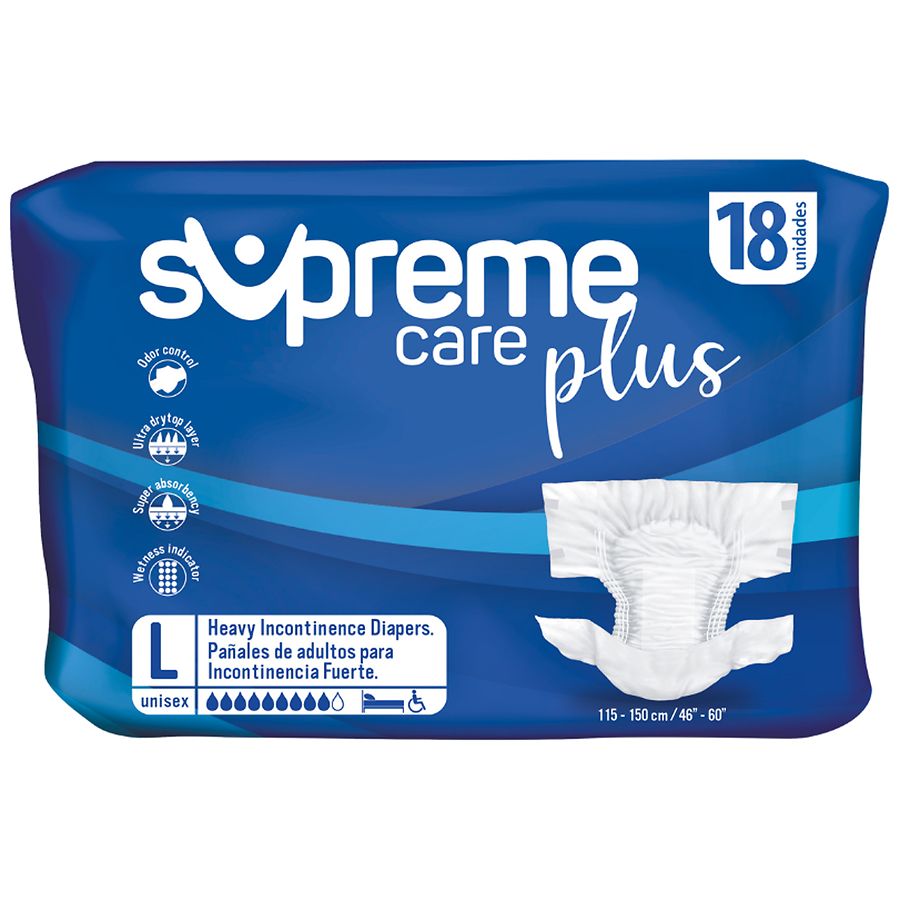 Supreme Care Plus Heavy Incontinence Diapers, Unisex Large, 46