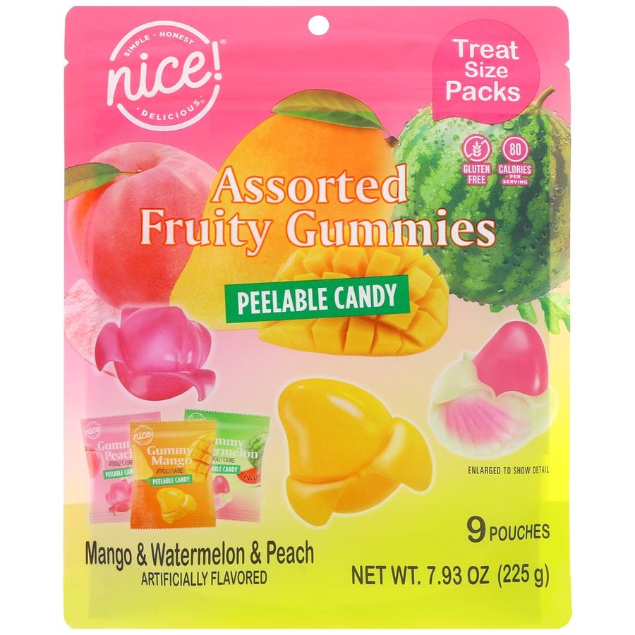 Nice! Fruity Gummies Peelable Candy Assorted