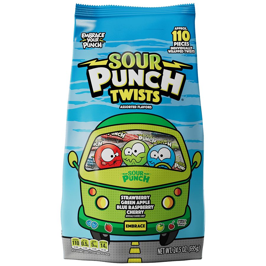 Sour Punch Twists, Individually Wrapped Candy Assorted